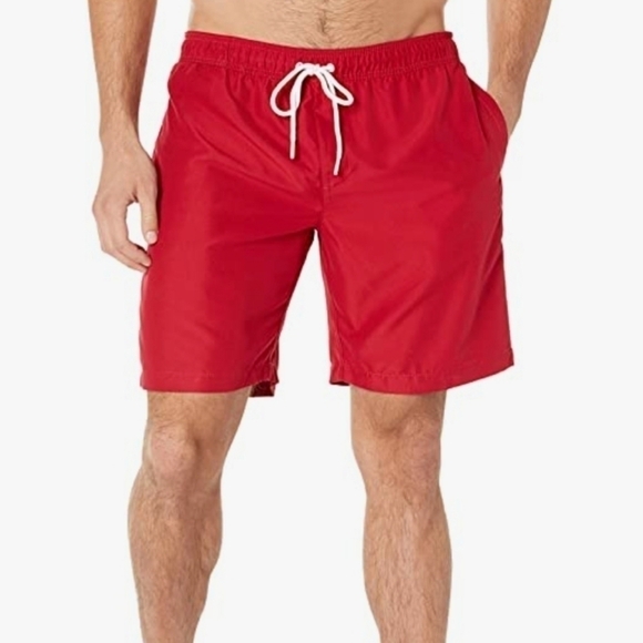 Amazon Essentials Swim Trunks Quick Dry 9" inseam Mens Medium Red - Picture 1 of 6